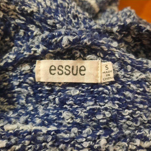 Essue Womens Blue White Ribbed Knit Duster Cardigan Size Small - Picture 4 of 8